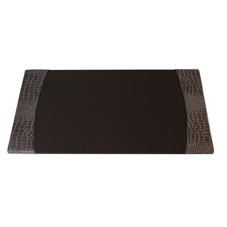 Dacasso Protacini Castlerock Gray Italian Patent Leather 34 x 20 Side-Rail Desk Pad P6201